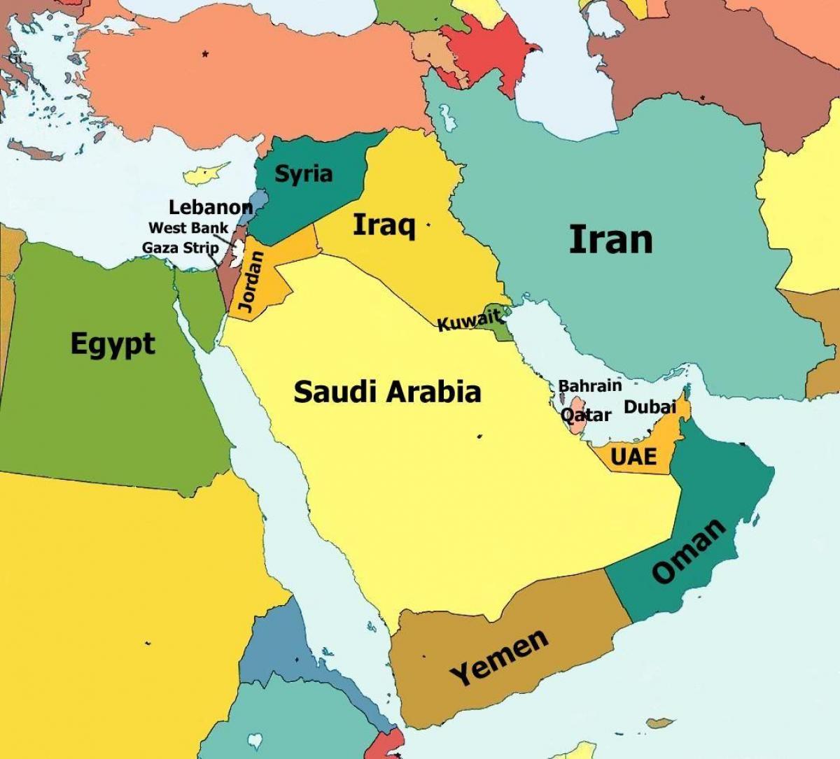 mapa ng qatar at nakapaligid na mga bansa