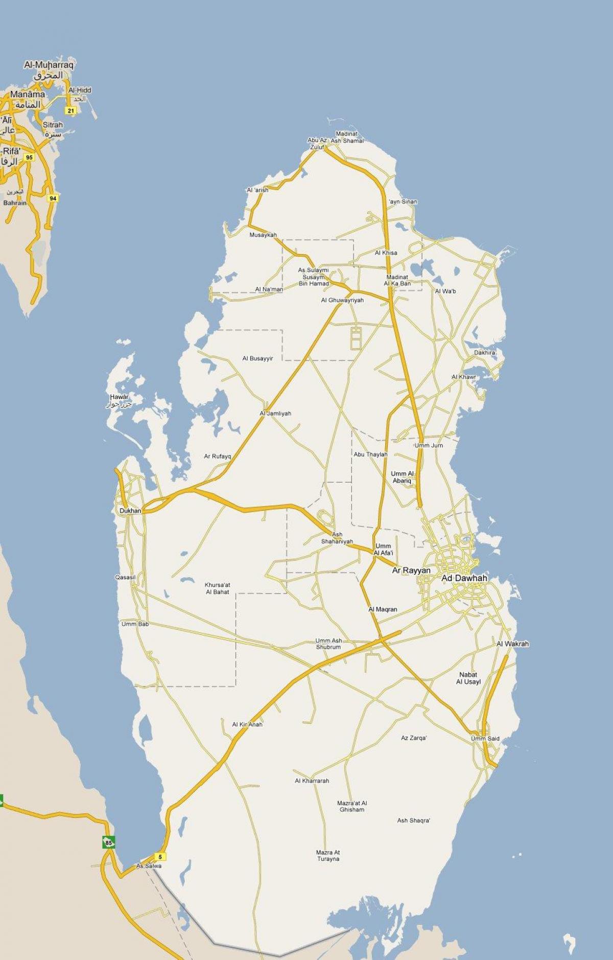 mapa na nagpapakita ng qatar