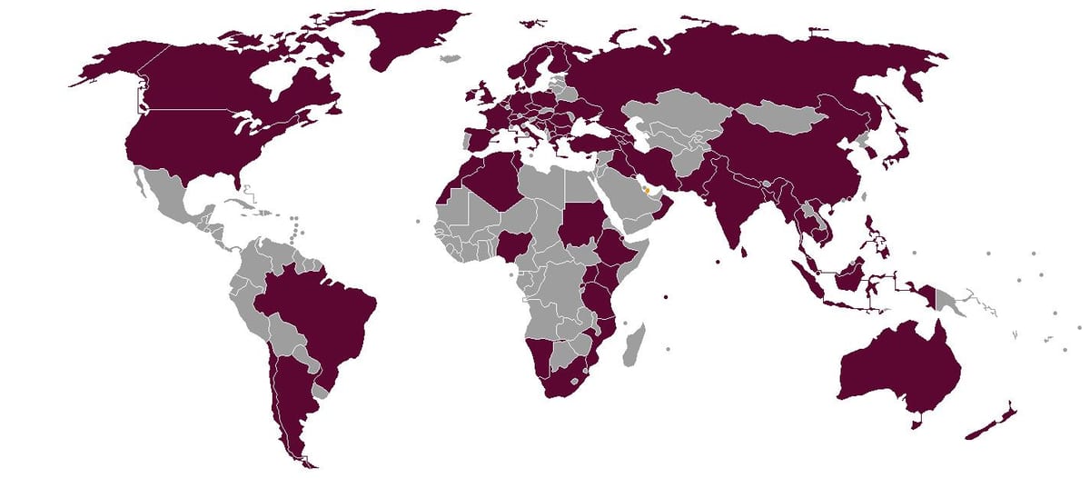 qatar airlines destinasyon mapa