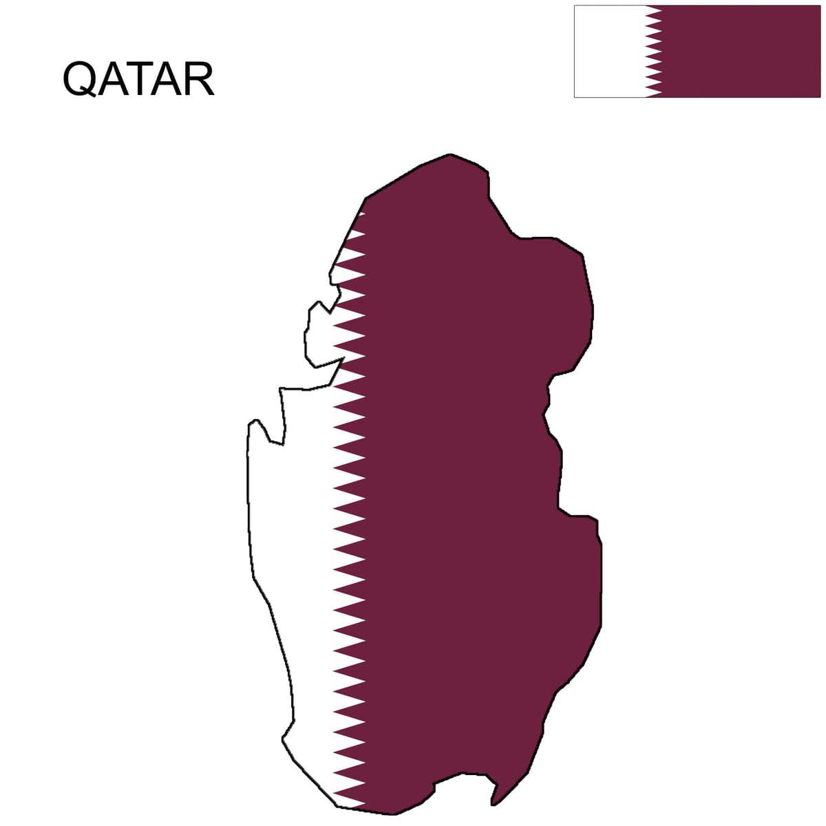 Mapa ng qatar bandila