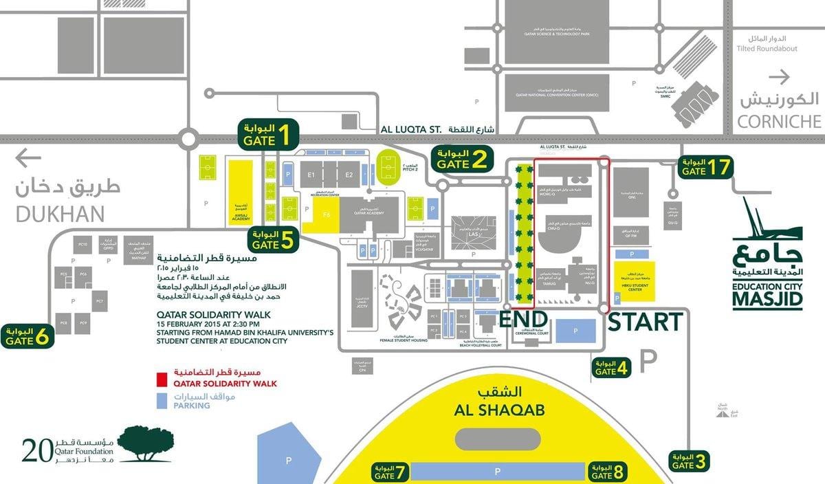 Mapa ng qatar foundation