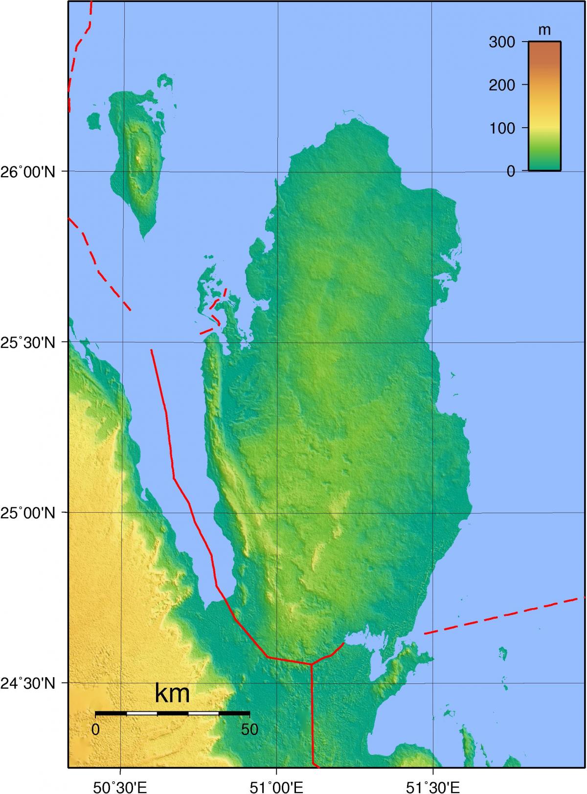 Mapa ng qatar heograpiya
