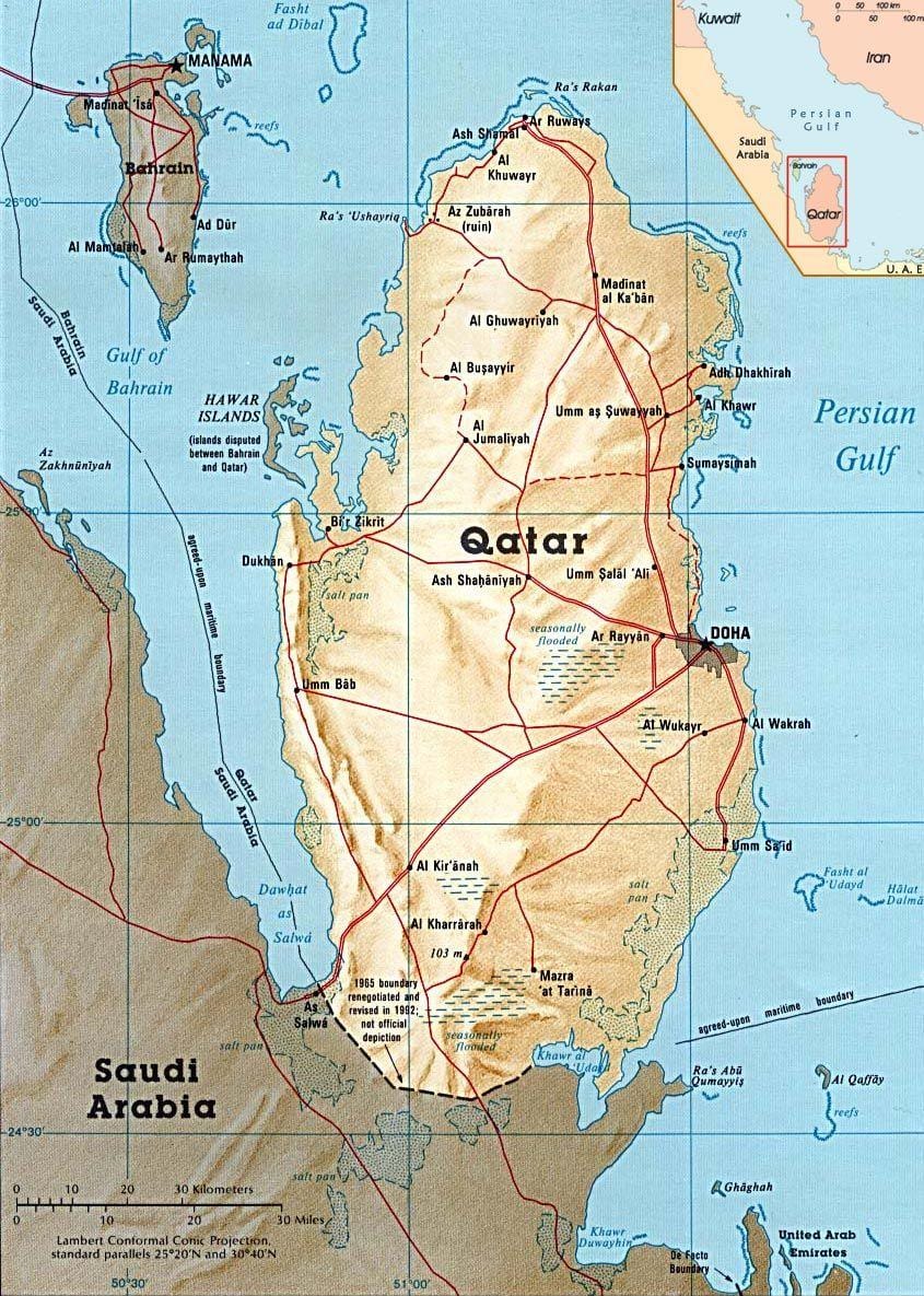 Mapa ng qatar islands