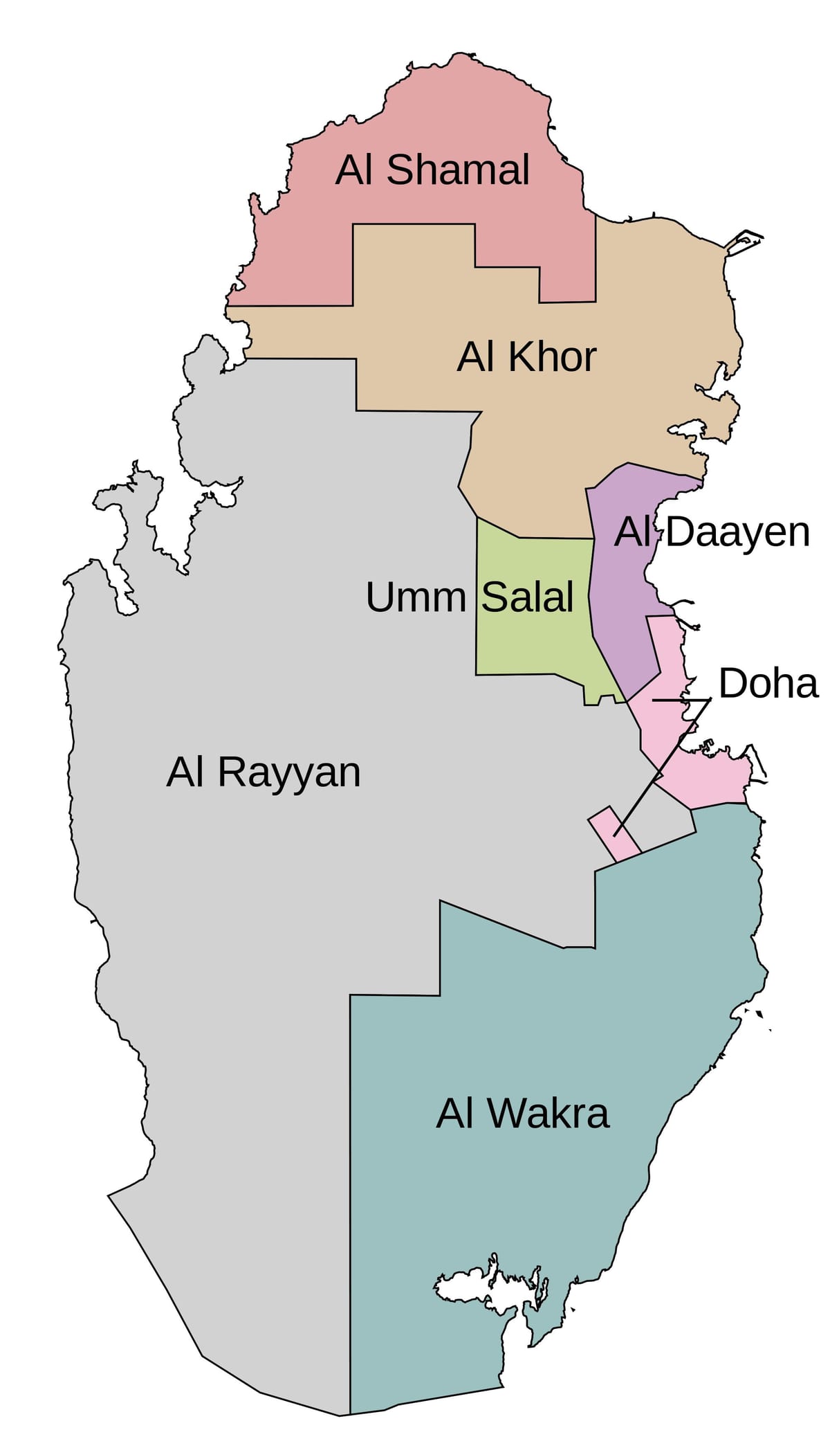 Mapa ng qatar munisipalidad 