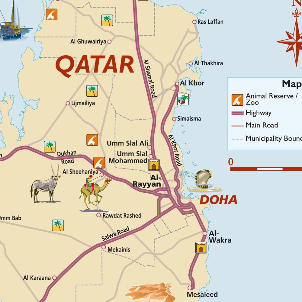 Mapa ng qatar turista