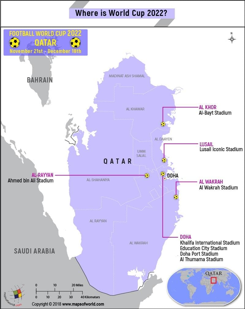 Mapa ng qatar world cup stadium