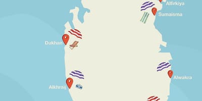 Linya ng baybayin beach resort qatar mapa ng lokasyon