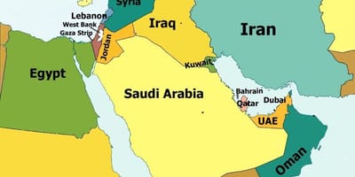 Mapa ng qatar at nakapaligid na mga bansa