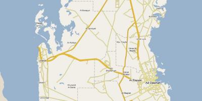 Mapa na nagpapakita ng qatar