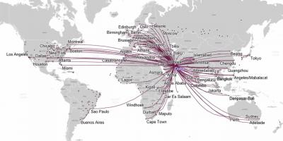 Mapa ang ruta ng qatar airways