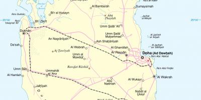 Qatar kalsada sa ruta ng mapa