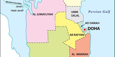 Mapa ng rehiyon qatar