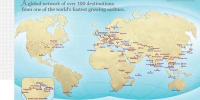 Qatar flight ruta sa mapa