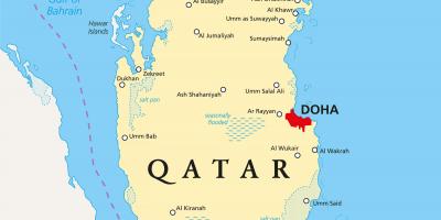 Qatar mapa na may mga lungsod