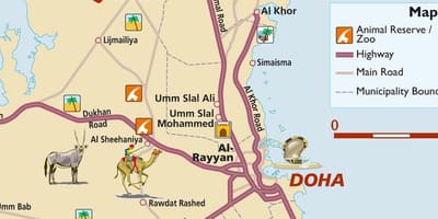 Mapa ng qatar turista